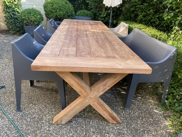 Gartentisch Teakholz Landhaus , Esstisch Massivholz, Tisch Holz massiv,  Länge 300 cm