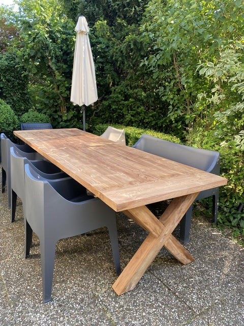 Gartentisch Teakholz Landhaus , Esstisch Massivholz, Tisch Holz massiv, Länge 200 cm