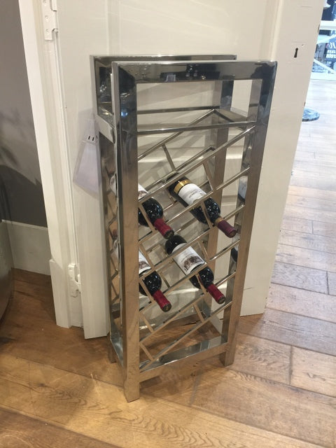 Weinregal Silber, Flaschenregal Metall Silber