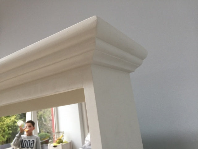 Spiegel weiß Massivholz,  Spiegel im Landhausstil, Maße 93x80 cm