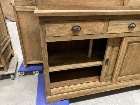 Vitrine Teak, Buffetschrank Teakholz, Geschirrschrank Teak, Schrank Massivholz Teak, Breite 180 cm