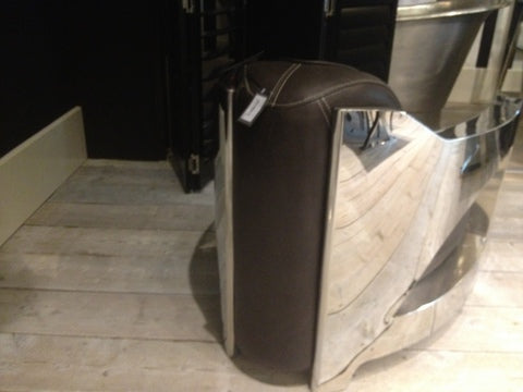 Lifestyle Sessel aus Leder und Aluminium