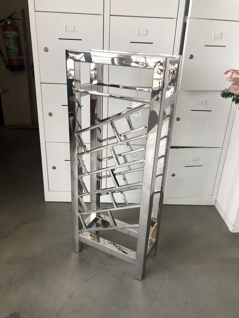 Weinregal Silber, Flaschenregal Metall Silber
