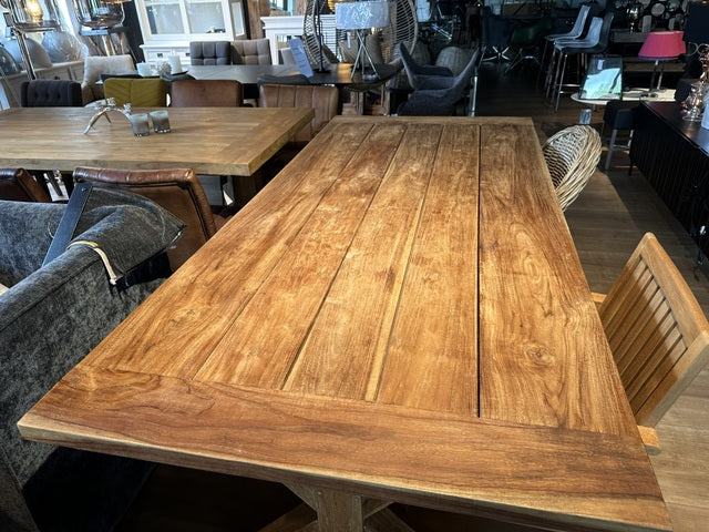 Esstisch Teak, Gartentisch Massivholz, Tisch Holz, Länge 220 cm