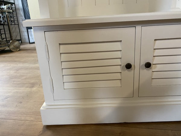 Garderobe weiß Landhausstil, Garderobenschrank weiß Landhaus, Wandgarderobe weiß, Breite 130 cm