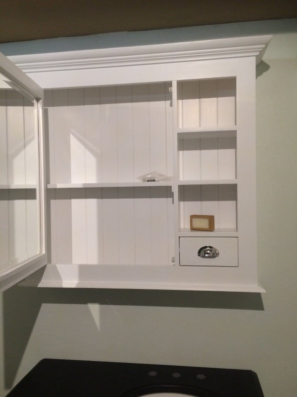 Spiegelschrank weiß Landhausstil, Spiegel weiß Landhaus, Breite 98 cm