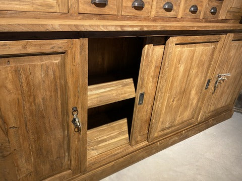 Buffetschrank Teakholz, Geschirrschrank Teak Schrank Massivholz Teak, Breite 225  cm
