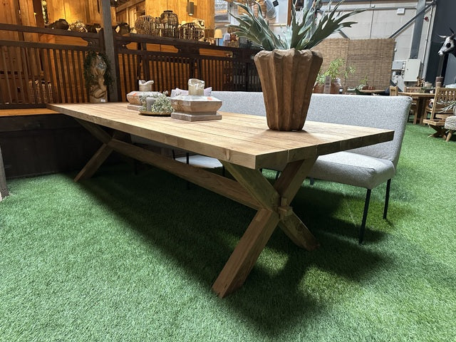 Esstisch Teak, Gartentisch Massivholz, Garten-Esstisch Holz, Breite 300 cm