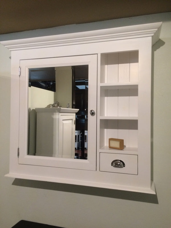 Spiegelschrank weiß Landhausstil, Spiegel weiß Landhaus, Breite 98 cm