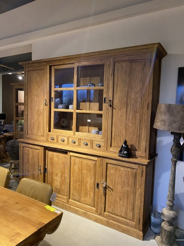 Buffetschrank Teakholz, Geschirrschrank Teak Schrank Massivholz Teak, Breite 225  cm