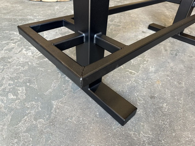 Bartischgestell schwarz, Tischgestell für eine Bartisch, Bartischfüße schwarz,  Breite 220 cm