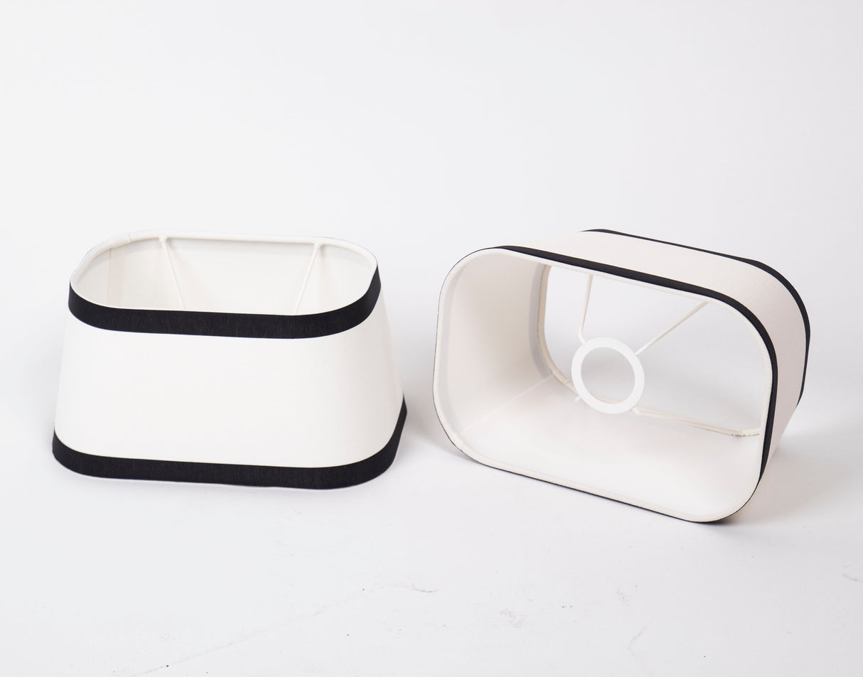 Lampenschirm, Weiß-Schwarz, Maße 25x17 cm