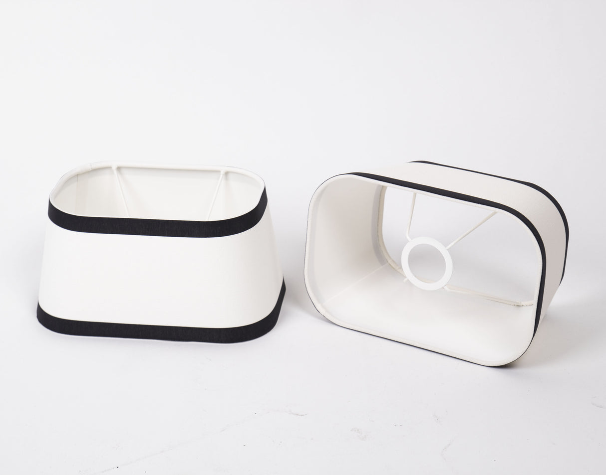 Lampenschirm Weiß-Schwarz, Maße 30x18 cm