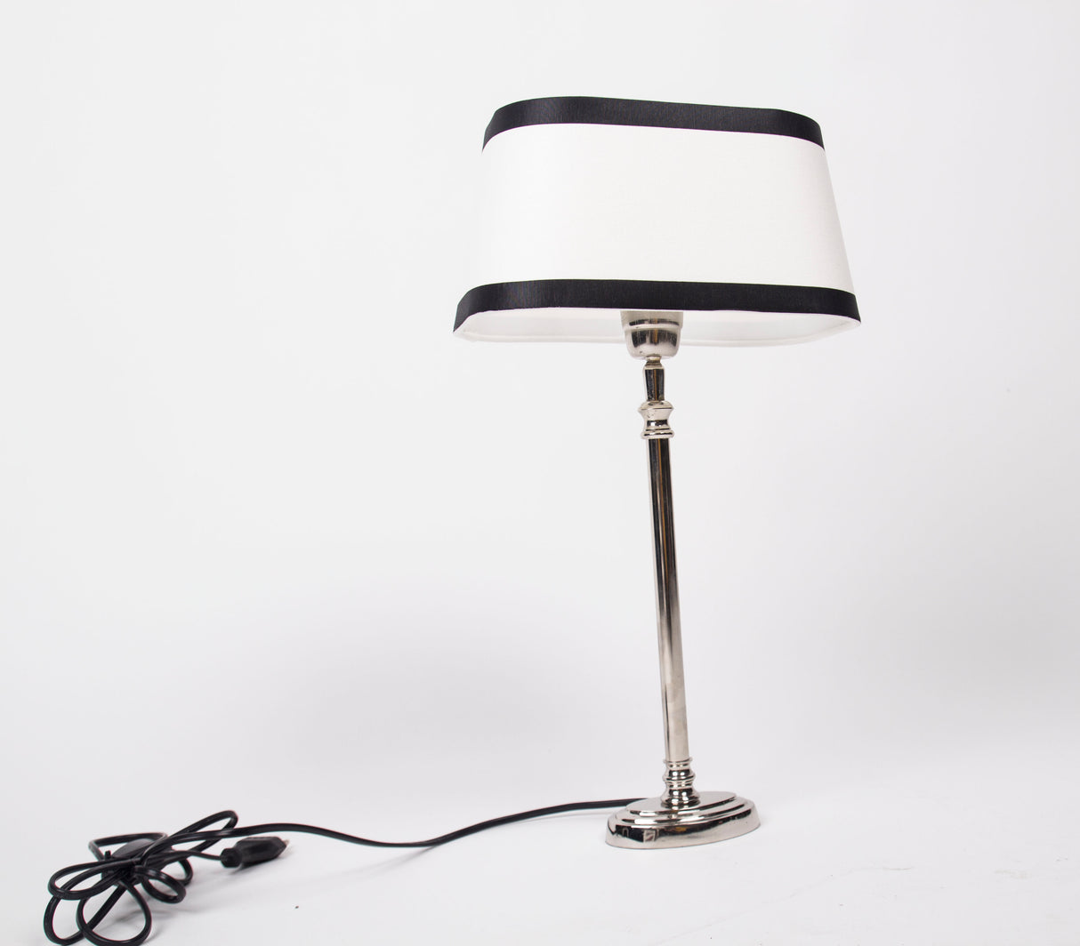 Lampenschirm, Weiß-Schwarz, Maße 25x17 cm