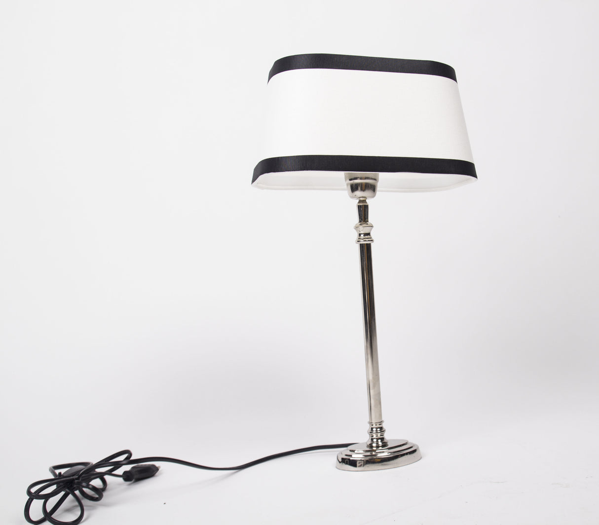 Lampenschirm Weiß-Schwarz, Maße 30x18 cm