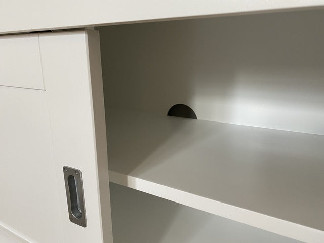 TV Schrank grau vier Schubladen Landhausstil , Lowboard grau mit Schiebetüren  Landhaus,  Breite 200 cm