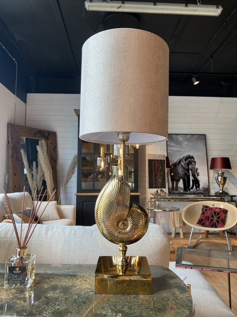 Lampenschirm beige-Gold, Zylinder Lampenschirm, Durchmesser 30 cm