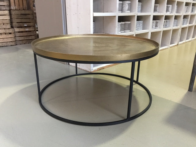 Couchtische Metall Bronze schwarz, Couchtisch schwarz Metall, Durchmesser 89 cm