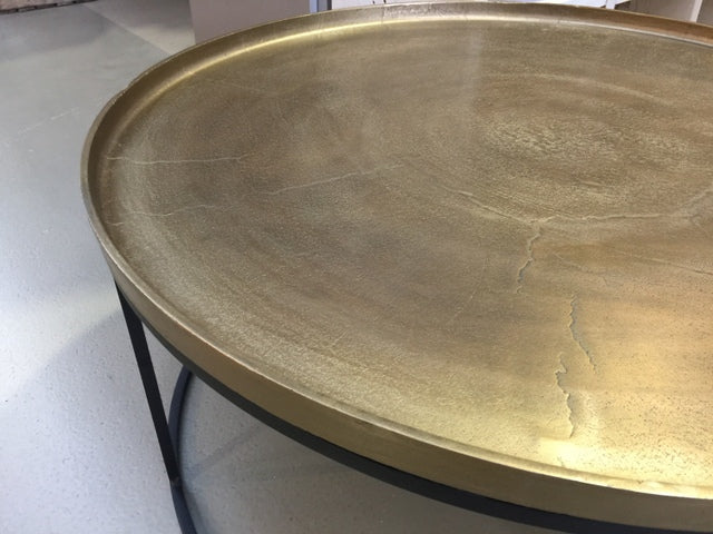 Couchtische Metall Bronze schwarz, Couchtisch schwarz Metall, Durchmesser 89 cm