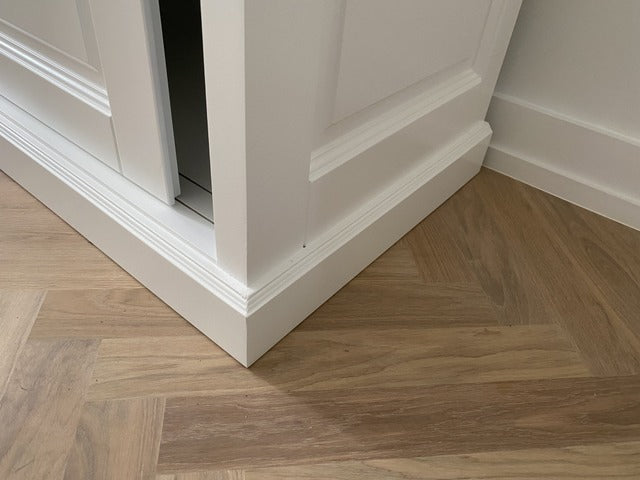 Geschirrschrank weiß Landhaus, Vitrinenschrank weiß Landhausstil, Buffetschrank weiß Landhaus, Breite 186 cm