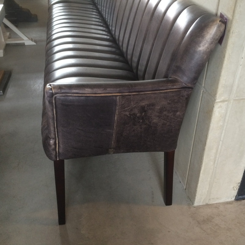 Bank gepolstert Echtleder-Bezug, Bank Echtleder schwarz, Länge 200 cm