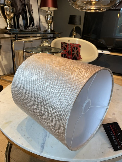 Lampenschirm beige-Gold, Zylinder Lampenschirm, Durchmesser 30 cm