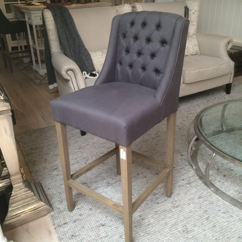 Barstuhl anthrazit gepolstert, Barhocker anthrazit, Sitzhöhe 65 cm