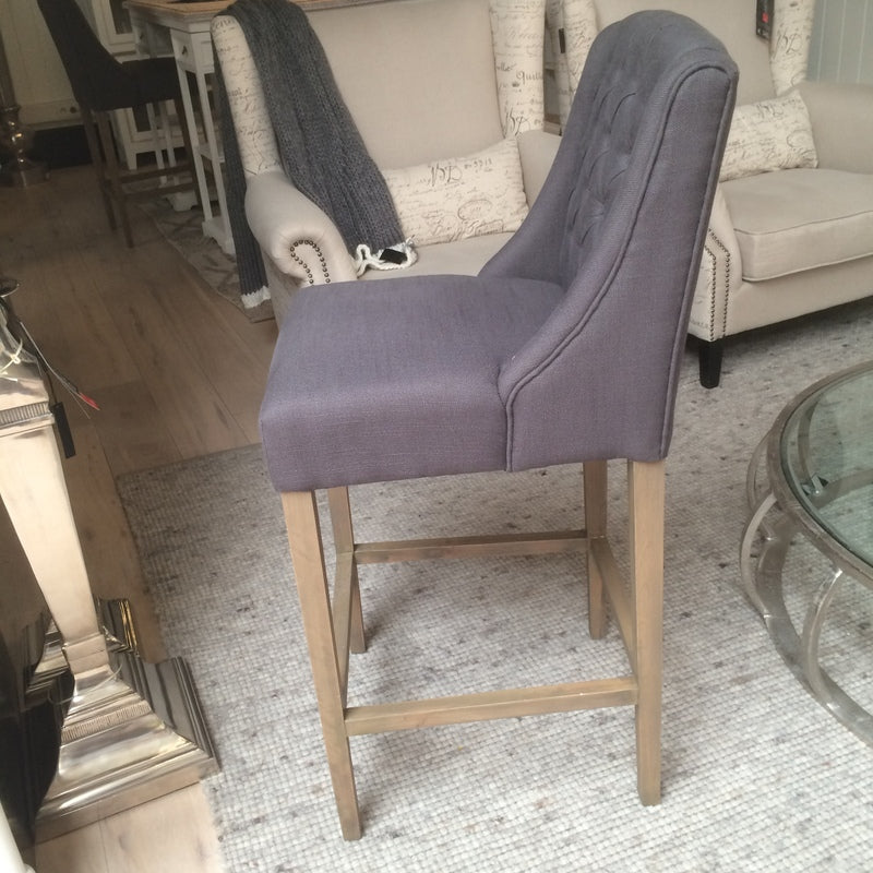 Barstuhl anthrazit gepolstert, Barhocker anthrazit, Sitzhöhe 65 cm