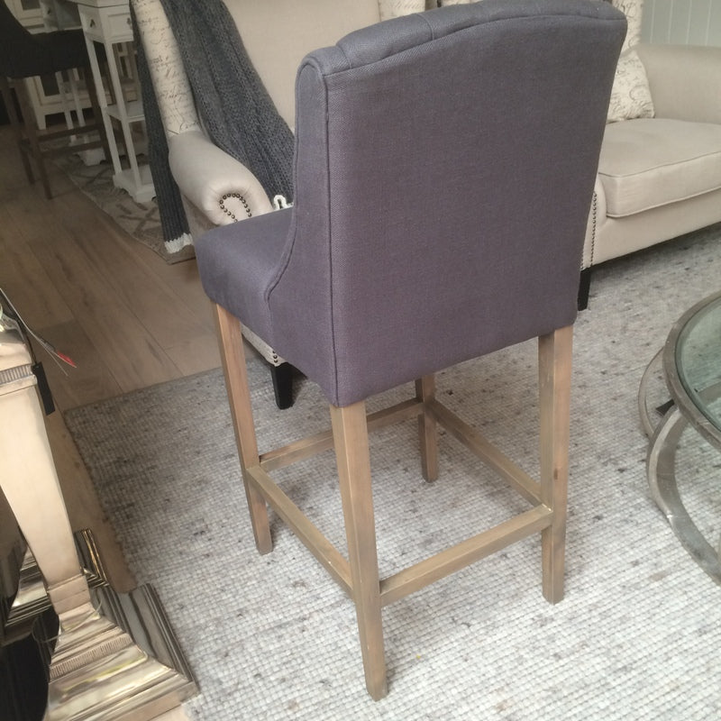 Barstuhl anthrazit gepolstert, Barhocker anthrazit, Sitzhöhe 65 cm