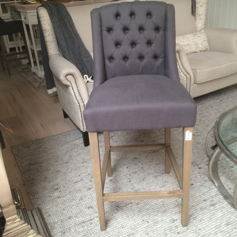 Barstuhl anthrazit gepolstert, Barhocker anthrazit, Sitzhöhe 65 cm