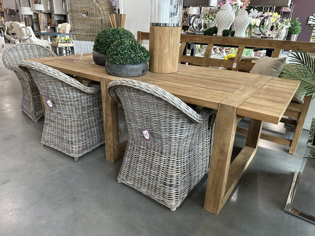 Gartentisch Massivholz, Tisch Teak-Holz, Gartentisch Teak, Breite 240 cm