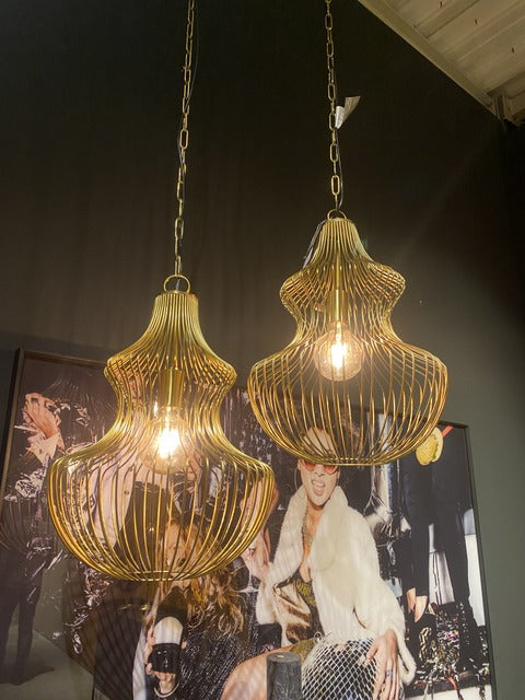 Hängeleuchte Gold, Pendelleuchte Gold, Hängelampe Gold, Durchmesser 35 cm