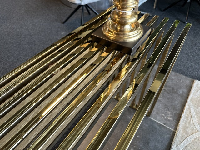 Metall Konsole Gold, Konsole Metall Gold, Wandtisch Gold Metall, Breite 160 cm