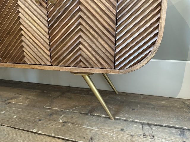 Sideboard Naturholz-Farbe, Anrichte braun, Breite 153 cm