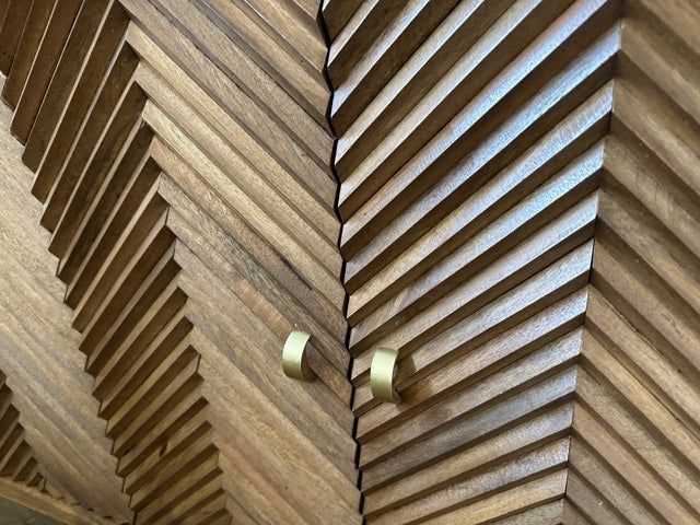 Sideboard Naturholz-Farbe, Anrichte braun, Breite 153 cm