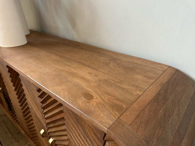 Sideboard Naturholz-Farbe, Anrichte braun, Breite 153 cm