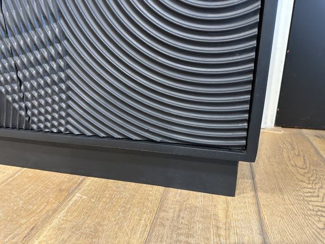 Sideboard schwarz, Anrichte schwarz, Breite 185 cm