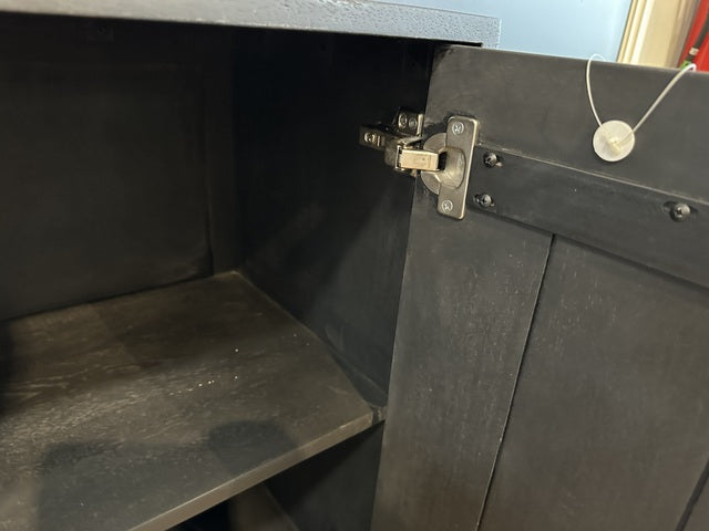 Sideboard schwarz, Anrichte schwarz, Breite 185 cm