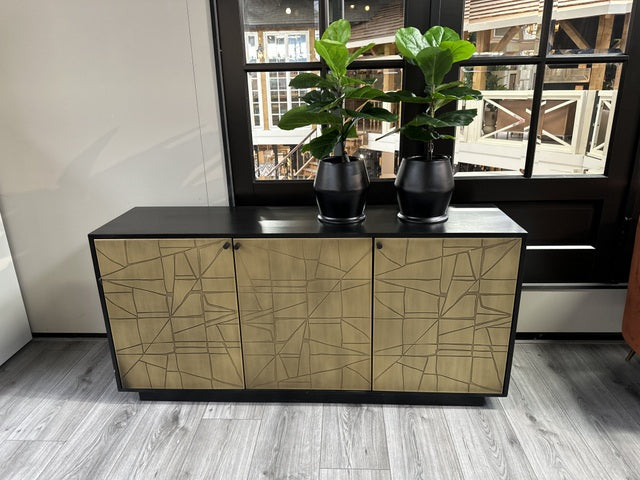 Sideboard schwarz-Gold, Anrichte Gold-schwarz, Breite 160 cm