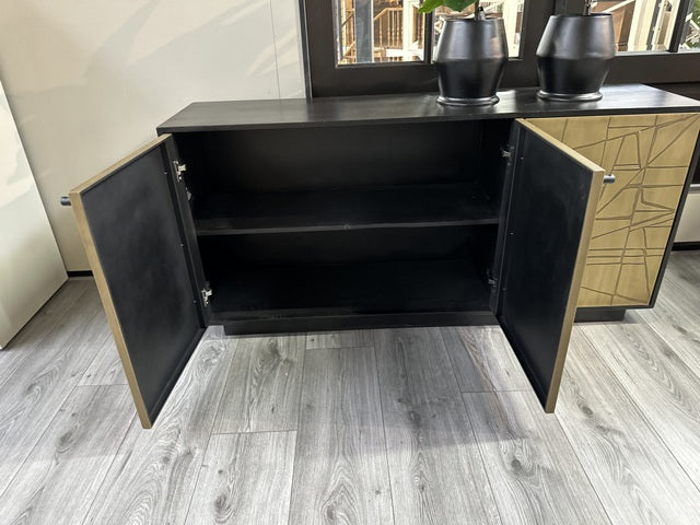 Sideboard schwarz-Gold, Anrichte Gold-schwarz, Breite 160 cm