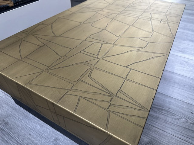 Couchtisch schwarz-Gold, Tisch Gold-schwarz, Breite 120 cm