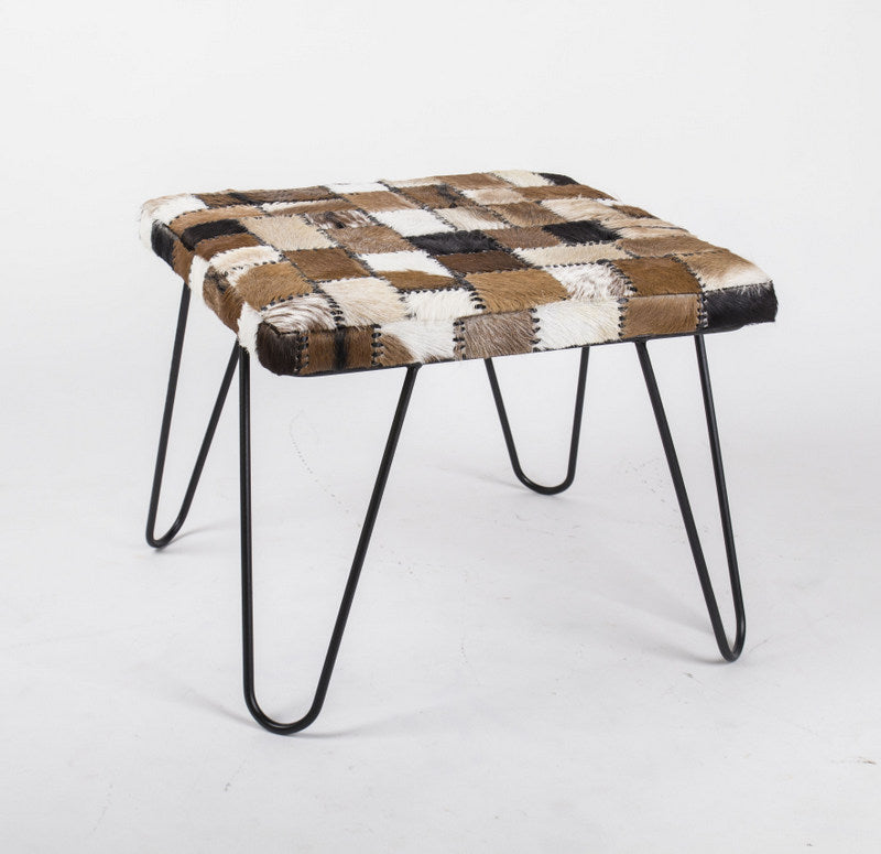 Beistelltisch mit Fell bezogen, Beistelltisch quadratisch, Maße 60x60 cm