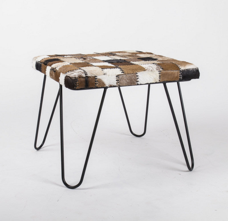 Beistelltisch mit Fell bezogen, Beistelltisch quadratisch, Maße 60x60 cm