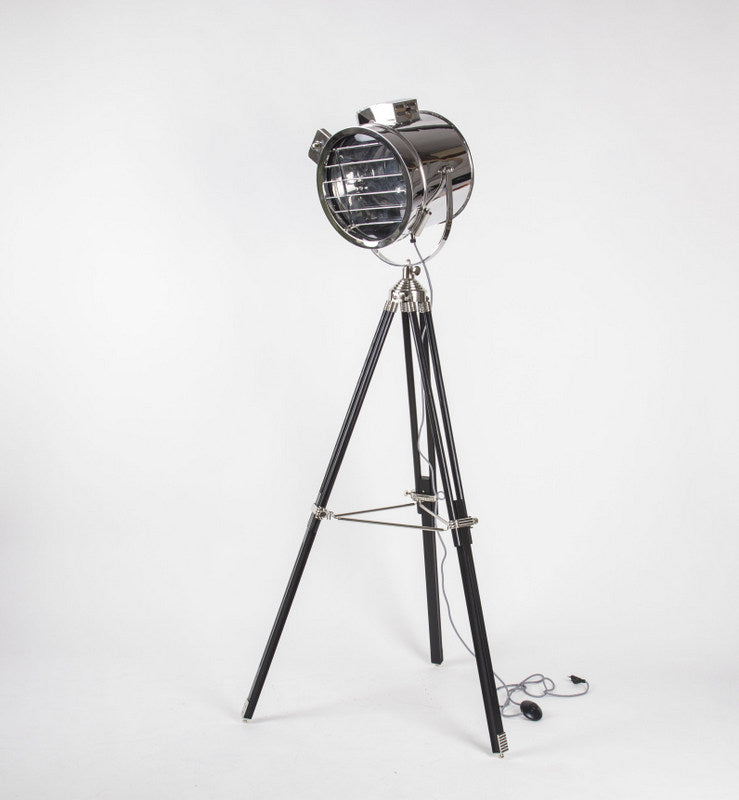 Dreifuß Stehleuchte Maritim, Farbe schwarz- chrome