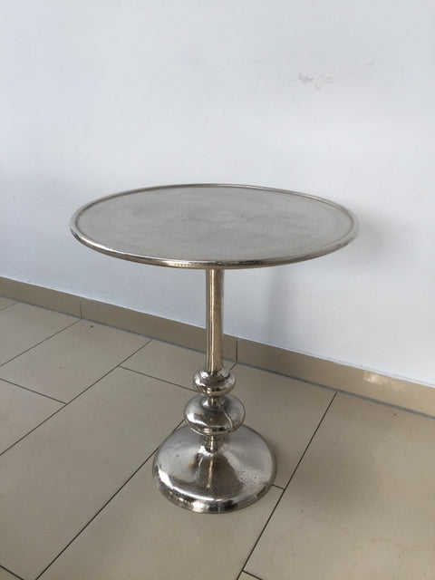Couchtisch Metall, Beistelltisch Farbe Silber, Durchmesser 50 cm