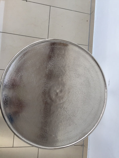 Couchtisch Metall, Beistelltisch Farbe Silber, Durchmesser 50 cm