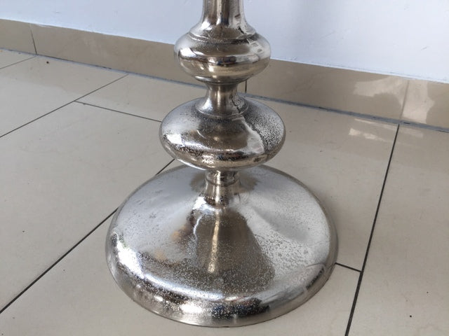 Couchtisch Metall, Beistelltisch Farbe Silber, Durchmesser 50 cm