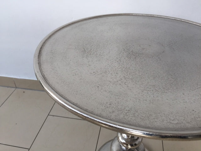 Couchtisch Metall, Beistelltisch Farbe Silber, Durchmesser 50 cm