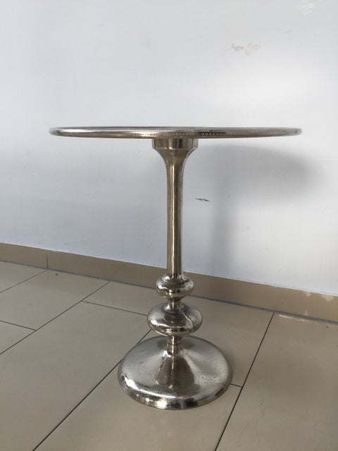 Couchtisch Metall, Beistelltisch Farbe Silber, Durchmesser 50 cm