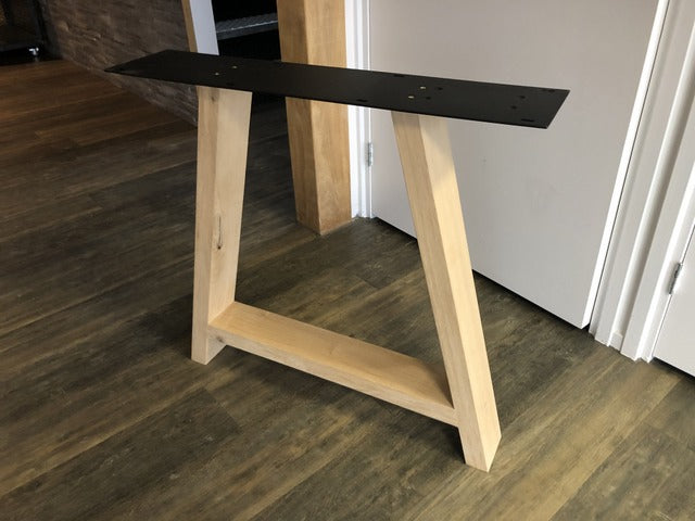 2er Set Tischgestell Holz Eiche, Holzuntergestell für Tische, Breite 78 cm